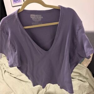 Big Bud Press Purple V-Neck Ribbed Baby Tee